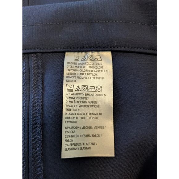 Susan Graver Modern Essentials navy blue ponte knit bootcut pants leg seam - Picture 6 of 6